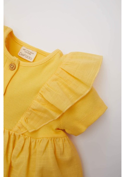Kız Bebek Kısa Kollu Fitilli Kaşkorse Elbise C2520A524SM