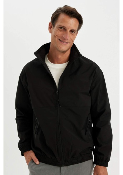 Regular Fit Dik Yaka Fermuarlı Cepli Mevsimlik Baharlık Ceket Mont C4563AX24AU