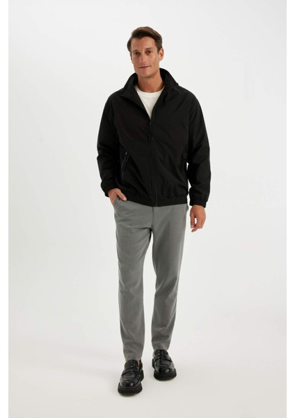 Regular Fit Dik Yaka Fermuarlı Cepli Mevsimlik Baharlık Ceket Mont C4563AX24AU