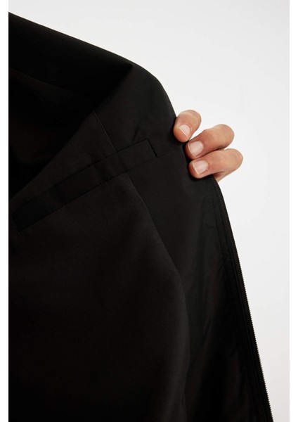 Regular Fit Dik Yaka Fermuarlı Cepli Mevsimlik Baharlık Ceket Mont C4563AX24AU