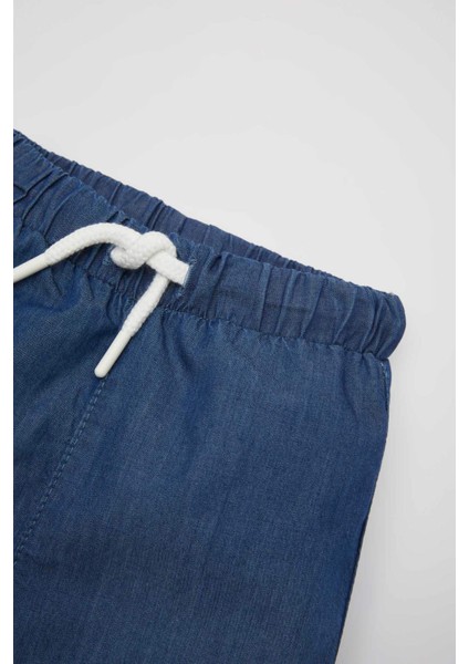 Erkek Bebek Basic Düz Beli Bağcıklı Jean Şort C2281A524SM