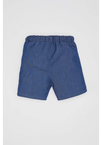 Erkek Bebek Basic Düz Beli Bağcıklı Jean Şort C2281A524SM