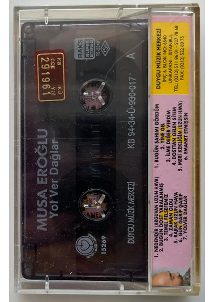 Musa Eroğlu Yolver Dağlar Kaset (Orijnal Dönem Baskı Kaset) fiyatları