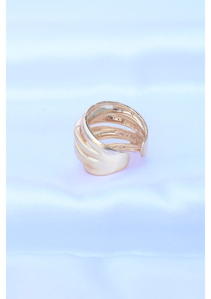 Pirinç Gold Renk Ayarlanabilir Tırtıklı Bombe Yüzük modelleri