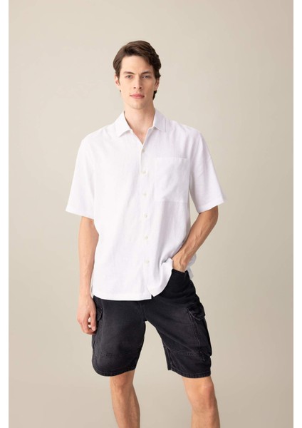 %100 Pamuk Kargo Fit Jean Bermuda Şort C1513AX24SM
