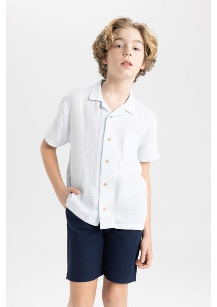 Erkek Çocuk Cepli Basic Düz Gabardin Şort C2955A824SM