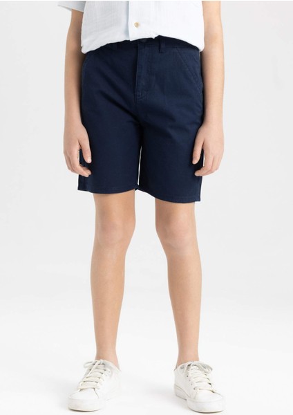 Erkek Çocuk Cepli Basic Düz Gabardin Şort C2955A824SM