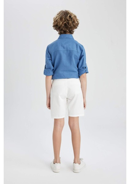 Erkek Çocuk Cepli Basic Düz Gabardin Şort C2955A824SM