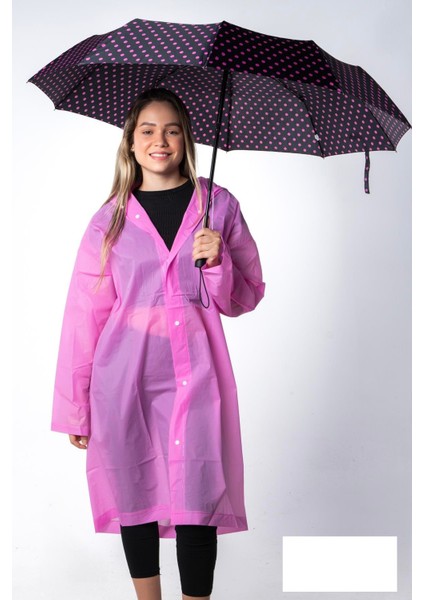 Renkli Benekli Puantiyeli Fiber 10 Telli Tam Otomatik Rüzgara Dayanıklı Kadın Şemsiye