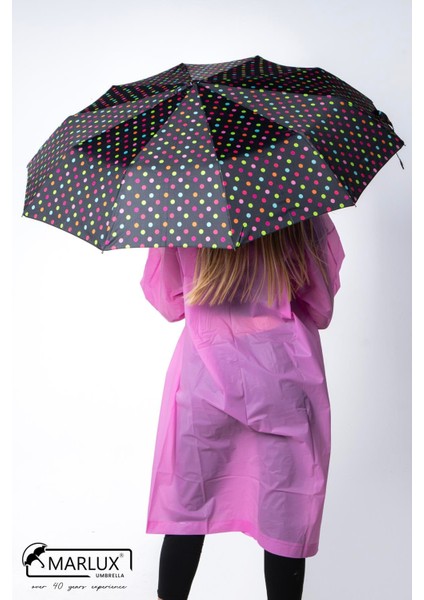 Renkli Benekli Puantiyeli Fiber 10 Telli Tam Otomatik Rüzgara Dayanıklı Kadın Şemsiye fiyatları