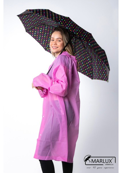 Renkli Benekli Puantiyeli Fiber 10 Telli Tam Otomatik Rüzgara Dayanıklı Kadın Şemsiye modelleri