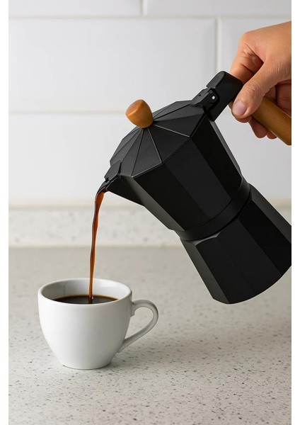 Garen - Moka Pot 9 Fincan Siyah