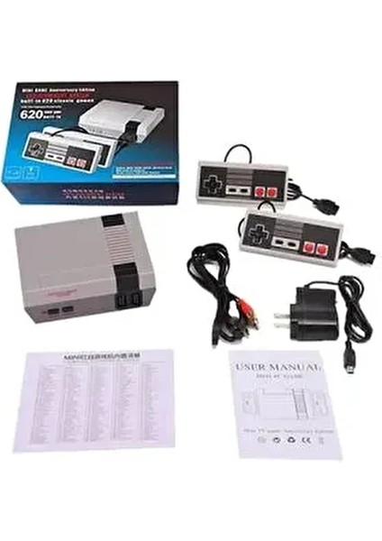 Retro 620 Oyunlu Nostalji Tv Atari Oyun Konsolu 2 Kollu Set (Scart Baslıksız)