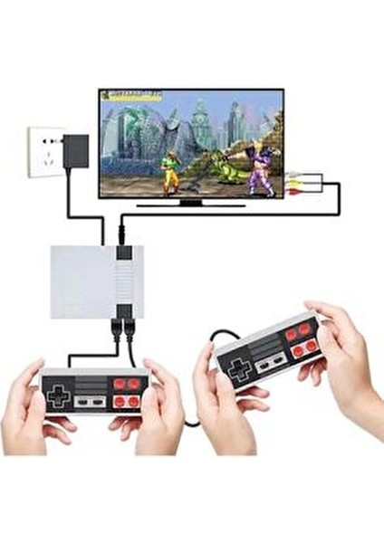 Retro 620 Oyunlu Nostalji Tv Atari Oyun Konsolu 2 Kollu Set (Scart Baslıksız)