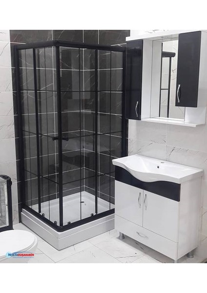 Siyah Karolaj Duşakabin Kare Duş Teknesi