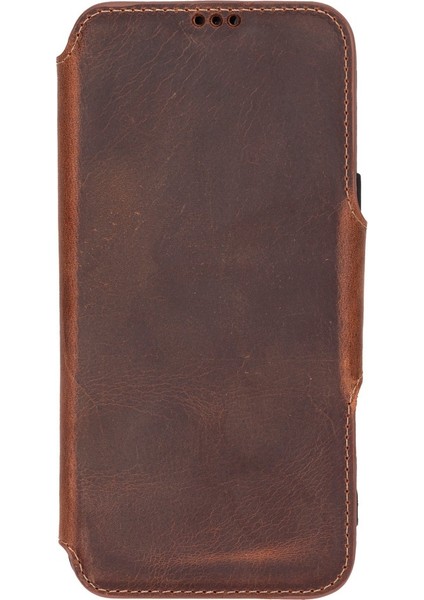 Apple iPhone 16 Pro Max Uyumlu, Hakiki Deri, El Yapımı, Cüzdanlı Kılıf, Antik Kahve modelleri
