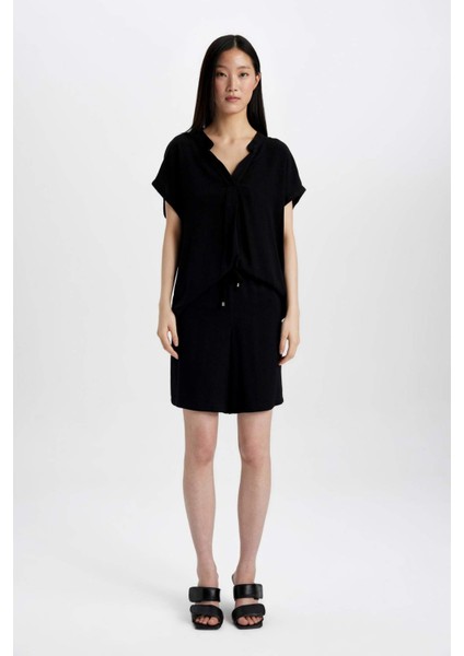 Yüksek Bel Kısa Paça Belmando Basic Düz Şort I6760AZ24HS