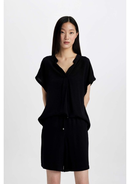 Yüksek Bel Kısa Paça Belmando Basic Düz Şort I6760AZ24HS