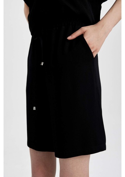 Yüksek Bel Kısa Paça Belmando Basic Düz Şort I6760AZ24HS