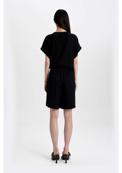 Yüksek Bel Kısa Paça Belmando Basic Düz Şort I6760AZ24HS