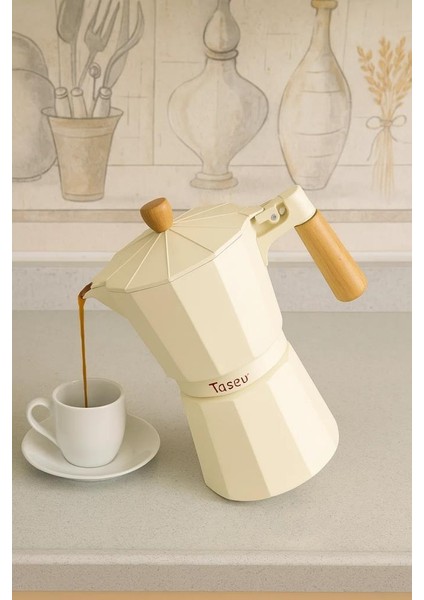 Garen - Moka Pot 9 Fincan Bej