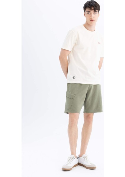Regular Fit Düz Paça Kargo Cepli Basic Düz Şort B8795AX24SM