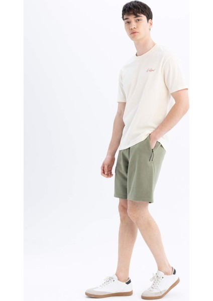 Regular Fit Düz Paça Kargo Cepli Basic Düz Şort B8795AX24SM