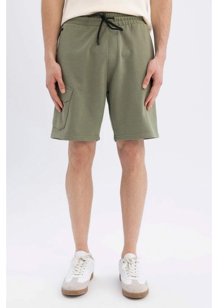 Regular Fit Düz Paça Kargo Cepli Basic Düz Şort B8795AX24SM