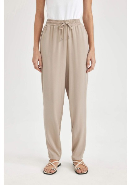 Belmando Harem Kumaş Pantolon Cepli Normal Bel Basic Düz Paça L3164AZ24SM