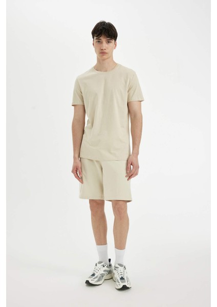 Regular Fit Düz Paça Kargo Cepli Basic Düz Şort B8795AX24SM