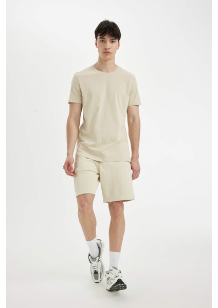 Regular Fit Düz Paça Kargo Cepli Basic Düz Şort B8795AX24SM