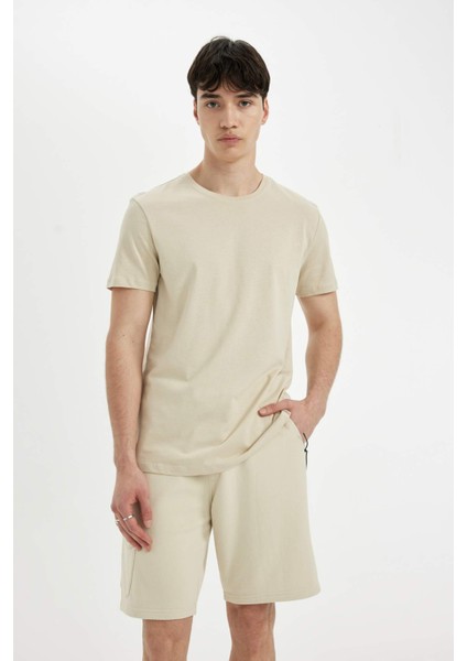 Regular Fit Düz Paça Kargo Cepli Basic Düz Şort B8795AX24SM