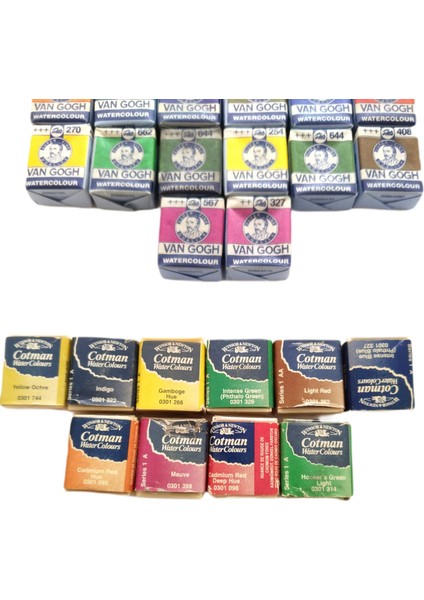Suluboya Tabletleri, Klasik-Vintage 30 Parça (Van Gogh, Winsor Newton Cotman)-1 Set fiyatları
