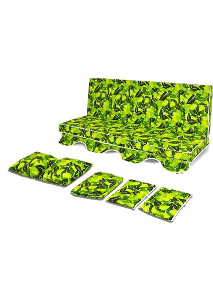 Salıncak Minder Kılıf Takımı 3 Kişilik (Süngersiz) - Yeşil Yaprak