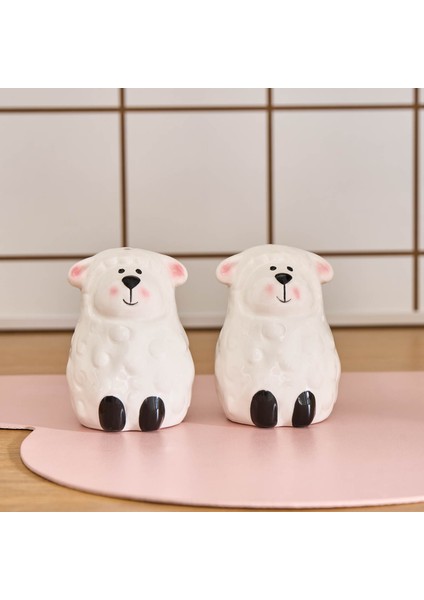 Sheepy Tuzluk ve Biberlik Beyaz 8x4,4 cm