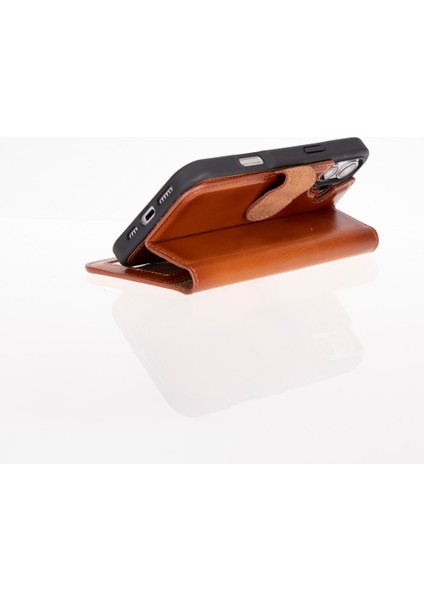 Apple iPhone 16 Plus Uyumlu, Hakiki Deri, El Yapımı, Cüzdanlı Kılıf, Gölgeli Taba modelleri