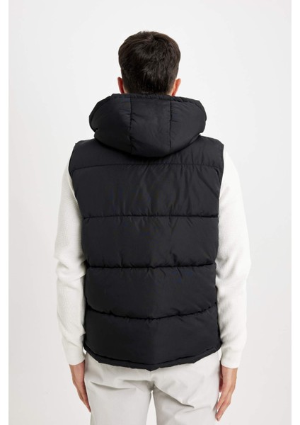 Su İtici Hafif Şişme Yelek Çıkarılabilir Kapüşonlu Fermuarlı Cepli Mevsimlik W5509AZ24AU