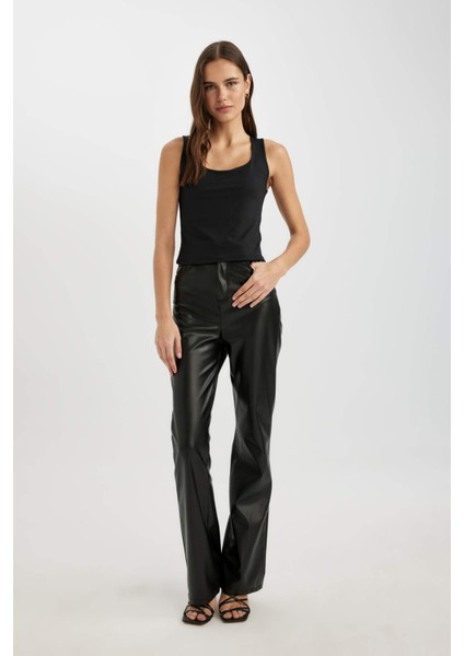 Slim Fit Dar Kesim U Yaka Basic Düz Atlet C2622AX24SP