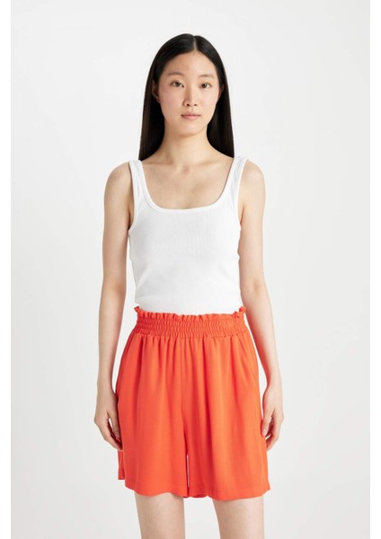 Paperbag Yüksek Bel Geniş Paça Belmando Şort T0883AZ24HS