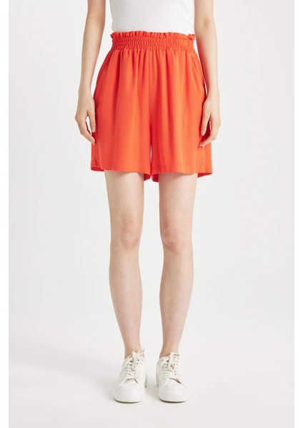 Paperbag Yüksek Bel Geniş Paça Belmando Şort T0883AZ24HS