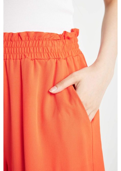 Paperbag Yüksek Bel Geniş Paça Belmando Şort T0883AZ24HS