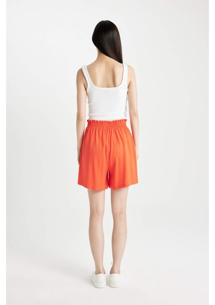 Paperbag Yüksek Bel Geniş Paça Belmando Şort T0883AZ24HS