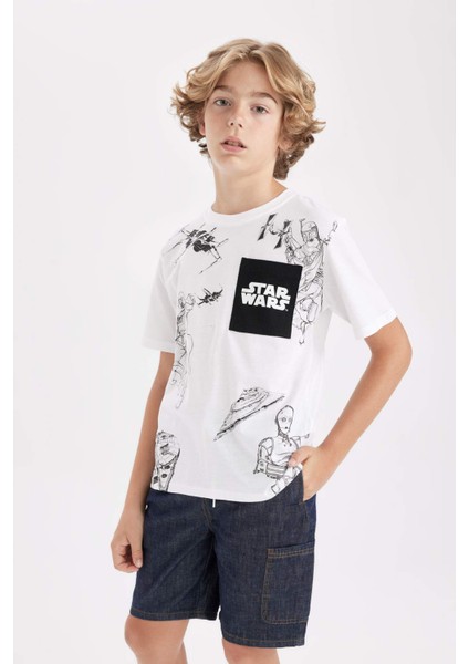 Erkek Çocuk Star Wars Bisiklet Yaka Kısa Kollu Tişört C3110A824HS