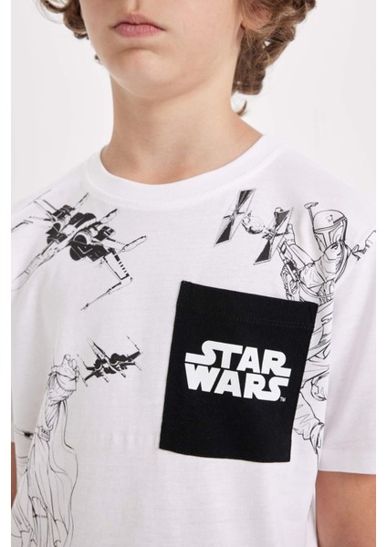 Erkek Çocuk Star Wars Bisiklet Yaka Kısa Kollu Tişört C3110A824HS