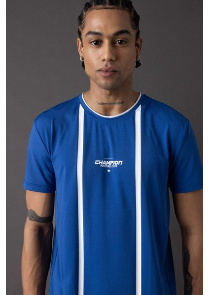 Fit Standart Fit Bisiklet Yaka Baskılı Kısa Kollu Sporcu Tişört B5020AX24SP