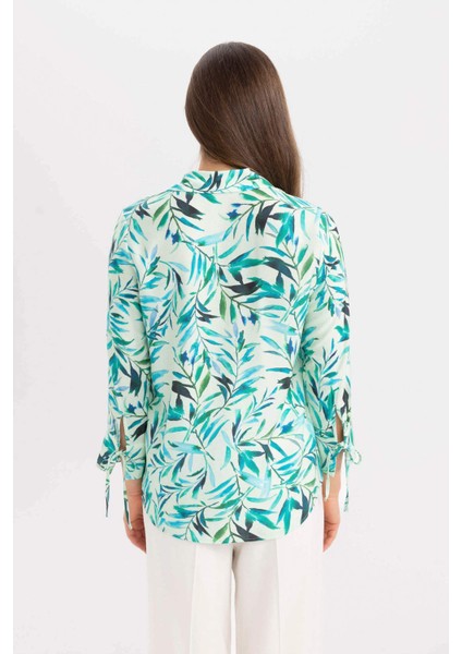 Regular Fit Desenli Uzun Kollu Gömlek C3820AX24SM