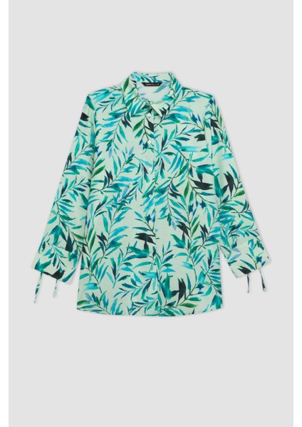 Regular Fit Desenli Uzun Kollu Gömlek C3820AX24SM