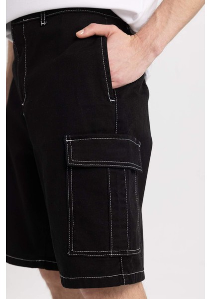 Relax Fit Kargo Cepli Bermuda Şort B7639AX24SM