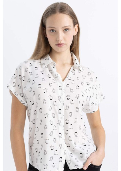 Coool Desenli Kısa Kollu Gömlek