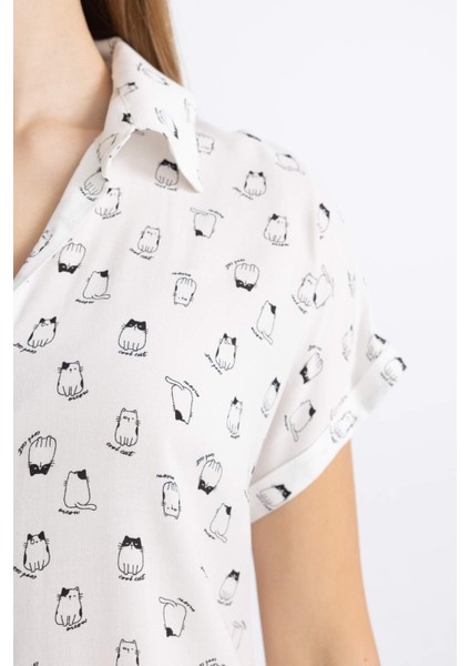 Coool Desenli Kısa Kollu Gömlek